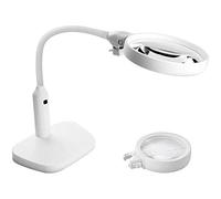 HALOPNCT Rechargeable Desktop Magnifier With LED Light 5 Times 10 Times The Elderly Reading Electronic Inspection Clock Mobile Phone Repair