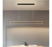 HALOPNCT V-intage Pendant Light Dimmable Modern Rectangle Chandelier Black Long Pool Table Lights Linear LED Chandeliers Compatible with Dining Room Kitchen Island Pendant Lamp