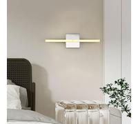 HALOPNCT Wall Lamps Lights LED Bathroom Mirror Long Indoor Modern Acrylic Aluminium Simple Decorative for Living Room Bedroom Corridor (40cm Silver Warm Light)