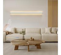 HALOPNCT Wall Lamps Lights LED Indoor with Remote Control Dimmings Long Strip Aluminium Acrylic for Bedroom (White 60cm)