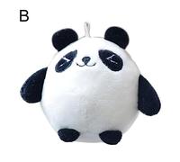 Haloppe Cartoon Keyring Cartoon Stuffed Panda Keyring Vivid Expression B