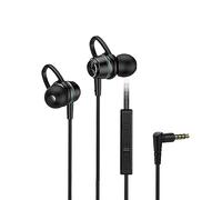 Haloppe Earphone with Noise-canceling Microphone 3.5mm Hifi Wired Earphones Mic Heavy Brass In-ear Design for Dynamic Sound Drivers Compatible Computers Black