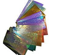 Haloppe Nails Stickers for Women and Girls, Self Adhesive DIY Nail Art Nail Decals, 11Pcs/Set Aurora Nail Cube Sticker DIY Colorful Foil Film Sparkling Glass Ice Cube for Manicure - 11Pcs