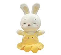 Haloppe Rabbit Doll Home Decoration Soft Washable Rabbit Plush Doll Compatible with Chinese New Year Yellow S