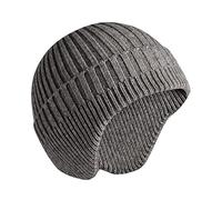 Haloppe Women Hats Thick Striped Texture Winter Hat Ear Protection Lightweight Grey
