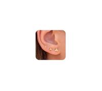 Halora Gold Stud Earrings for Women: 3 Pairs, 7 Styles, Classic & Timeless Design