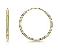 Halo's London © 9ct Gold Plain 10mm - 20mm Hoop Sleeper Hoops/Sleepers/Earrings (18mm)