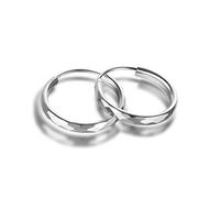 Halo's London (c) 9CT White Gold Diamond Cut Hoop Earrings 20MM Sleepers + Gift Box