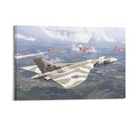 HALOUB Fighter Jet Poster The Last Royal Escort - Avro Vulcan Xh558 Fighter Plane Decorative Painting Canvas Wall & Art Picture Print Family Bedroom Decor 20x30inch(50x75cm)
