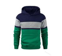 Haloumoning Boys' Colour Block Pullover Hoodies Kids Fashion Hoodie Sweatshirts with Kangaroo Pockets, Green, 10-12 Jahre