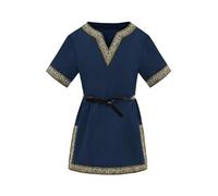 Haloumoning Boys Medieval Tunic Costume T-Shirts, darkblue, 10-12 Years