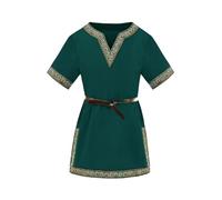Haloumoning Boys Medieval Tunic Costume T-Shirts, Green, 10-12 Years