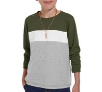 Haloumoning Boys T-Shirt Long Sleeve Colour Block Tops | Breathable,Fashion,Crew Neck,Relaxed Fit,School,Sport,Home,Daily,Casual,Kids,5-14 Years