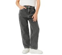 Haloumoning - Boys Thermal Fleece Lined Jeans, Elastic Waist, Straight Leg, Jeans with Pockets, Gray, 9-10 Años