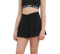 Haloumoning Girl Tennis Skirt with Pocket Athletic Skort, Black, 10-12 Years