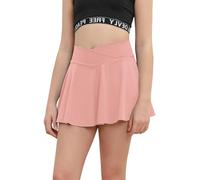 Haloumoning Girl Tennis Skirt with Pocket Athletic Skort, Pink, 4-6 Years