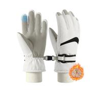 Haloumoning Girls Ski Gloves Winter Waterproof Insulated Snow Gloves 4-12Y | Fleece Lined Thermal, PU Anti-Slip Palm, Touchscreen, Windproof, Hook and Loop, Reflective Stripe, Anti-Lost Clip, Colorblock