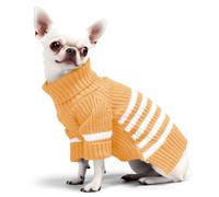 Haloumoning Small Dog Pullover Sweater, Striped Knitted Pet Sweaters for Fall Winter Dog Clothes, Turtleneck Thick Warm Clothes for Small Medium Large Dogs