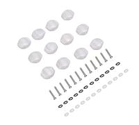 HaloVerde 12 Pcs Guitar Tuning Pegs with Included Mounting Hardware for Folk/Classical Guitar Repair, Machine Head Tuner Knobs for Stable Tuning in a Pearl White Plastic Finish (small square)