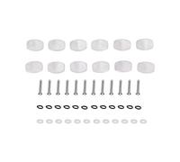 HaloVerde 12 Pcs Guitar Tuning Pegs with Included Mounting Hardware for Folk/Classical Guitar Repair, Machine Head Tuner Knobs for Stable Tuning in a Pearl White Plastic Finish (large square)