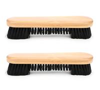HaloVerde 2 - Piece Pool Table Brush Set with Soft brush for Billiard Table Surfaces and Rails for Scratch - Free Cleaning with Natural Wood Handle