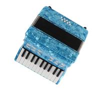 HaloVerde 22 Keys Accordion 8 Bass with Adjustable Straps and Bag for Beginners and Students, Classic Keyboard Accordion with Maple Wood Body and Pearly Exterior