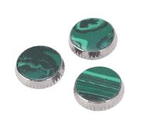 HaloVerde 3 Pcs Trumpet Valve Cap with Embedded Green Accent for Instrument Maintenance, Improves Key Accuracy, Metal Trumpet Valve Replacement Part (C309 Chrome)