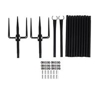 HaloVerde Adjustable Outdoor Light Stand with Easy Screw-in Assembly for Patio Parties & Balcony Creating Festive Ambiance, 270cm Tall 2-Pack Iron Poles