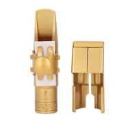 HaloVerde B Flat Soprano Saxophone Mouthpiece Size #7 with Frosted Gold Plating, Durable Brass Soprano Sax Mouthpiece for Professional Performance and Practice