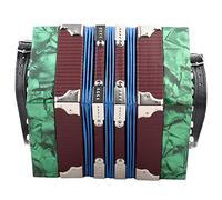 HaloVerde Beginner Concertina Kit featuring a 20 Button Concertina, ideal Musical Instrument for learning with a Convenient Carrying Bag (Green)