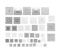 HaloVerde BGA Universal Reballing Rework Net 47 PCS 304 Stainless Steel Direct Heat Stencils BGA Reballing Net Stencils Template for Electronics Assembly