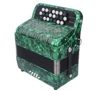 HaloVerde Button Accordion with 22 Responsive Keys and 8 Bass for Formal Examinations/Stage Playing, Offers Diverse Musical Experience, with Straps and Bag (Green)
