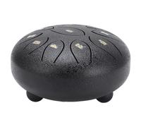 HaloVerde Chakra Rain Drum with Complete Accessory Kit including Mallets for Outdoor Spaces and Sound Healing, an 11 Tones Steel Tongue Drum, 6 Inch Carbon Steel (Black)