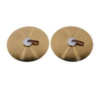 HaloVerde Cymbal Percussion Instrument Pair with Integrated Finger Straps for Beginners and Professionals Creates a Short Thick Sound 16 Inch Alloy Construction