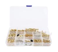 HaloVerde Electric Guitar Screw Kit with Assorted Sizes Including Springs/Washers/Strap Snaps, A Complete Guitar Screw Assortment Kit for Luthier Maintenance (Gold)