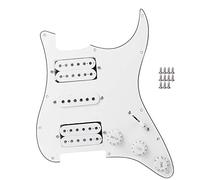 HaloVerde Humbucker Pickguard assembly, a complete Prewired Loaded Pickguard with an HSH configuration for USA/Mexican Standard electric guitars (White)