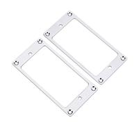 HaloVerde Humbucker Pickup Mounting Ring Set of 2 in Chrome for Neck/Bridge Position, a Metal Guitar Pickup Frame for LP Style Pickup Replacement Parts (Silver)