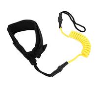 HaloVerde Lightweight Stand Up Paddle Board Leash with Padded Ankle Cuff for General Surfing and Kayaking a Secure Board Leash with Ankle Strap Coiled PU Cord (Yellow)