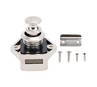 HaloVerde Modern Keyless Push Button Latch with Easy Installation for Motorhome/RV Cupboards, for Convenient Access, ABS Cupboard Push Button Lock (Pearl Ni Color)