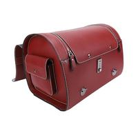 HaloVerde Motorcycle Luggage Bag with Quick Release Mount for Rear Racks, 29.5L Motorcycle Trunk Bag for Gear and Tools, Water Defiance PU Leather Shell (Wine Red)