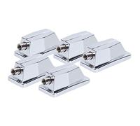 HaloVerde Snare Drum Claw Hook Set of 5, Chrome Plated Drum Lugs for Tom and Bass Drum Replacement Parts, Rectangular Snare Lugs for Percussion Drum Hardware Accessories