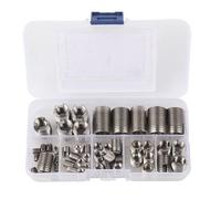 HaloVerde Stainless Steel Thread Insert 50 Piece Kit Self Tapping Assorted M3 to M12 Inner Thread Fastener for Strengthening Connections in Soft Materials