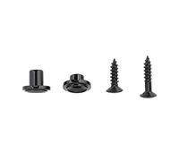 HaloVerde String Guides featuring a pair of metal Guitar String Retainer components for headstock tuning stability, Guitar Parts Replacement with two screws (Black)
