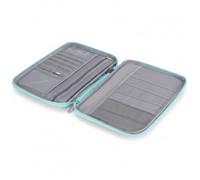 HaloVerde Travel Passport Holder for Family documents, a Large Capacity Passport Wallet with Chain and Multiple Card Slots for Secure International Travel (Tiffany Blue Large Size)