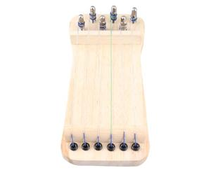 HaloVerde Wooden Fingering Exerciser with 6 Strings for Quiet Practice for Guzheng Chord Practice for Beginners Builds Muscle Memory and Dexterity on the Go