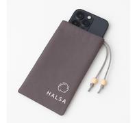 Halsa EMF Cell Phone Pouch 4x8 Inch - One Size Fits All Phones - 100% Silver Fiber for Digital Security, Signal Blocking, EMF Protection, Data Privacy. Fits in Pocket or Purse. Drawstring Closure