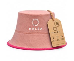 Halsa Sauna Hat - 100% Wool Pink Sauna Cap for Men & Women | Handmade, breathable wool sauna headwear for sauna, steam room & banya; insulating comfort with one-size-fits-most fit.