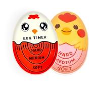Halsgroves 2 Pcs Egg Timers for Boiling Eggs - Colour Changing Heat Sensitive Soft Medium Hard Egg Indicator - Durable Reusable Kitchen Tool