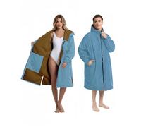 HALSHACLA Waterproof Changing Robe Adults Warm Upgraded Waterproof Pocket and Inner Pocket Windproof Changing Robe for Swimming Surfing Water Sports Blue