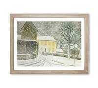 Halstead Road In Snow By Eric Ravilious Classic Painting Framed Print | A2 Oak Framed Wall Art | Ready to Hang | Classic Landscape Picture | Living Room Bedroom Lounge Office